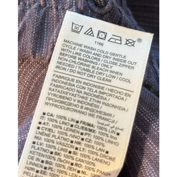 Not For Sale Athleta Pant Women Large Tall Blue Retreat Linen High Rise‎ Wide - Picture 10 of 10